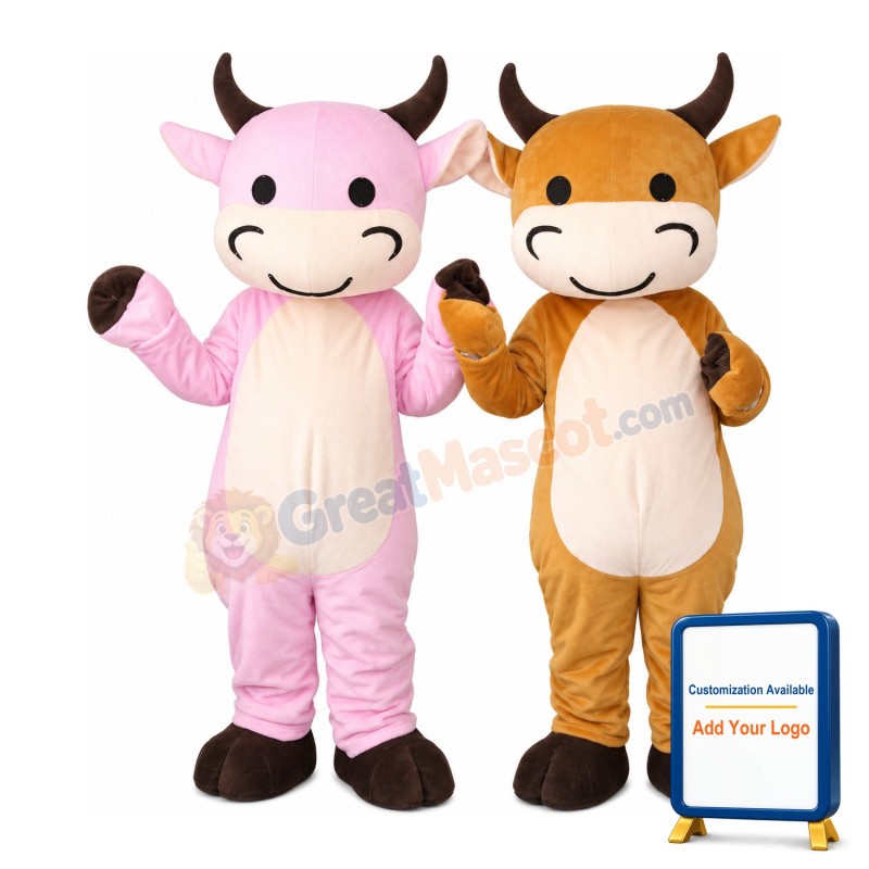 Adult Size Furry Bull Mascot Costume For Outdoor Event