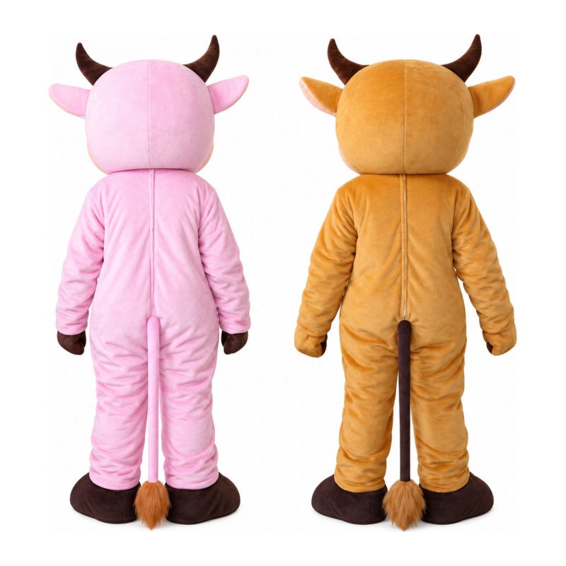 Adult Size Furry Bull Mascot Costume For Outdoor Event