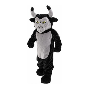 Strong Black & Grey Bull Mascot Costume