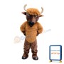 Long Fur Brown Bull Mascot Costume