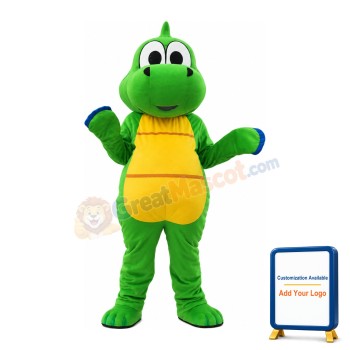 Cute Cartoon Green & Yellow Dinosaur Mascot Costume