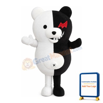 New Style Black & White Evil Bear Mascot Costume