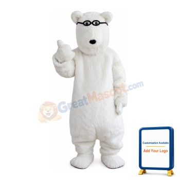 Smart Long Fur White Bear Mascot Costume