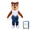 Funny Cartoon Brown Bear With Sports Suit Mascot Costume