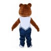 Funny Cartoon Brown Bear With Sports Suit Mascot Costume