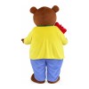 Casual Brown Bear With Colorful Suit Mascot Costume