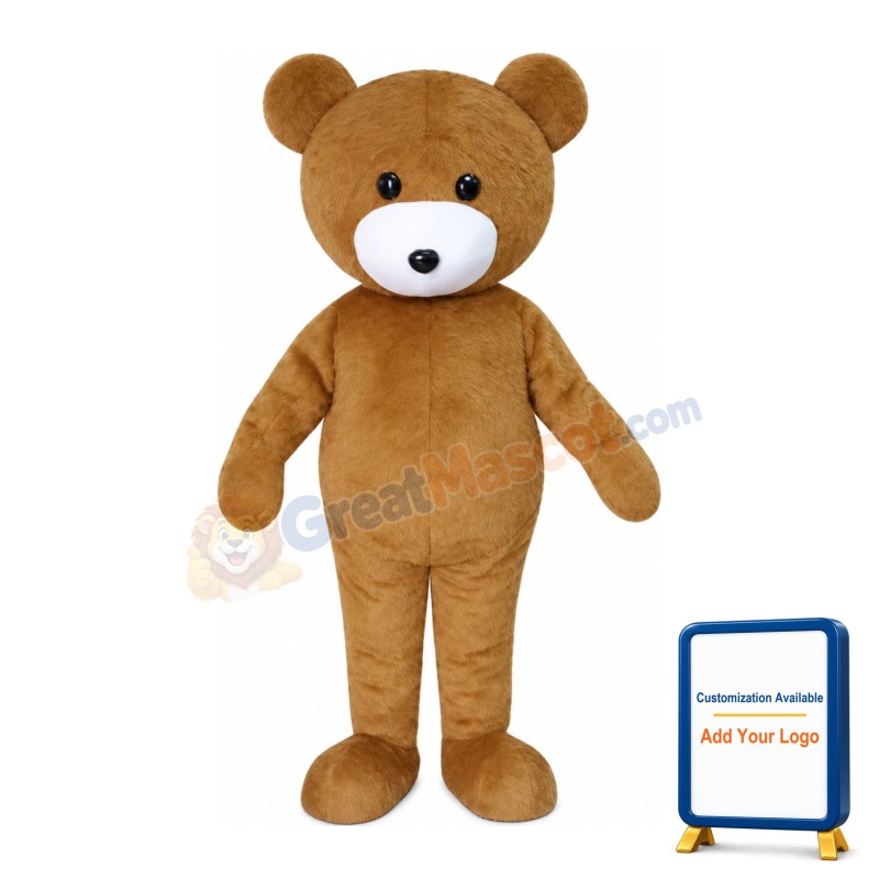 Unisex Tall Brown Bear Mascot Costume