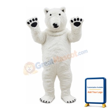 Furry White Bear Mascot Costume
