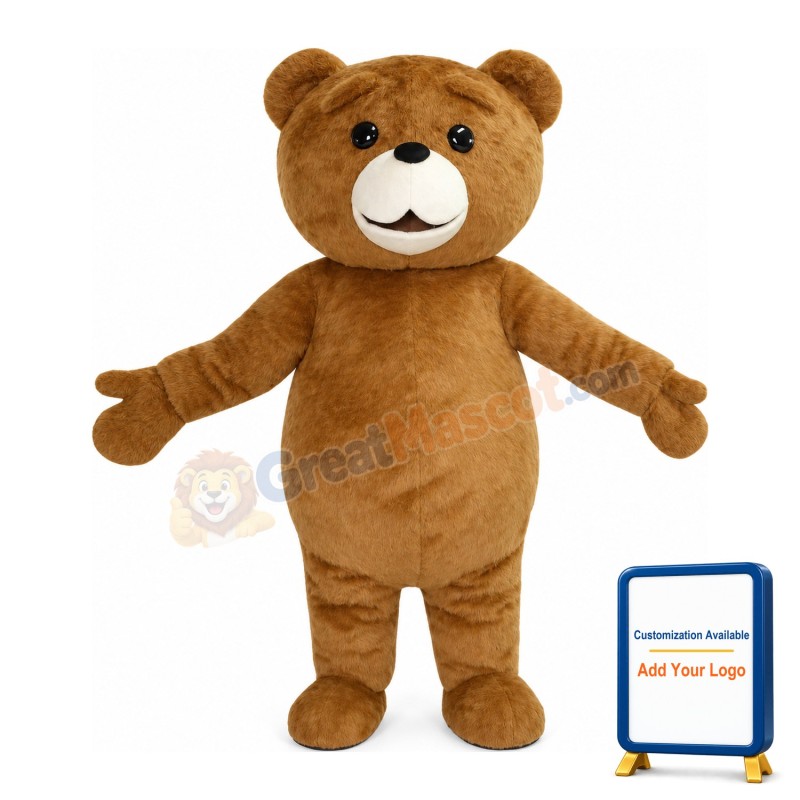 Basic Fat Brown Bear Mascot Costume