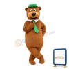 New Fancy Bear With Green Tie And Hat Mascot Costume