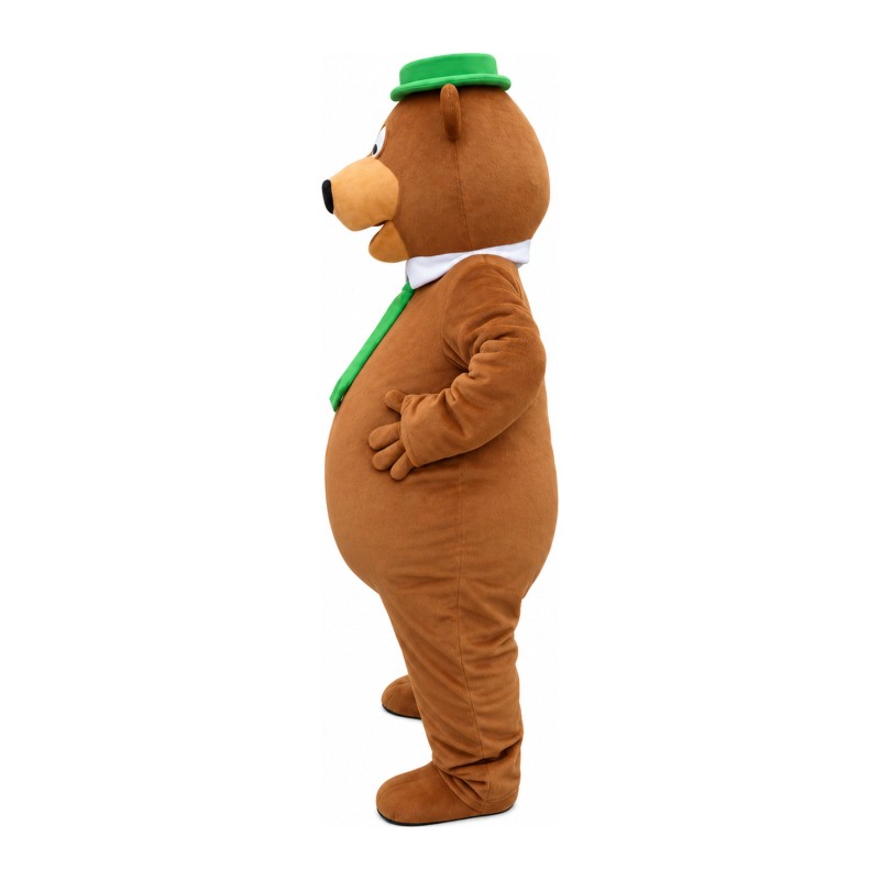 New Fancy Bear With Green Tie And Hat Mascot Costume