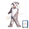 Fierce Grey & White Wolf Mascot Costume