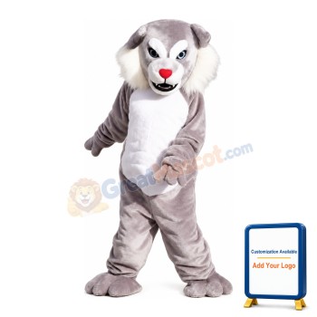 Fierce Grey & White Wolf Mascot Costume