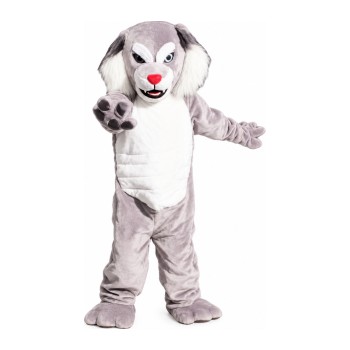 Fierce Grey & White Wolf Mascot Costume