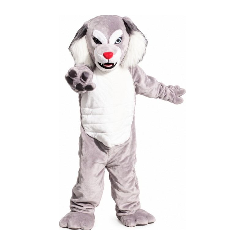 Fierce Grey & White Wolf Mascot Costume