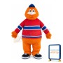 Customized Furry Orange Doll With Sports Shirt Mascot Costume