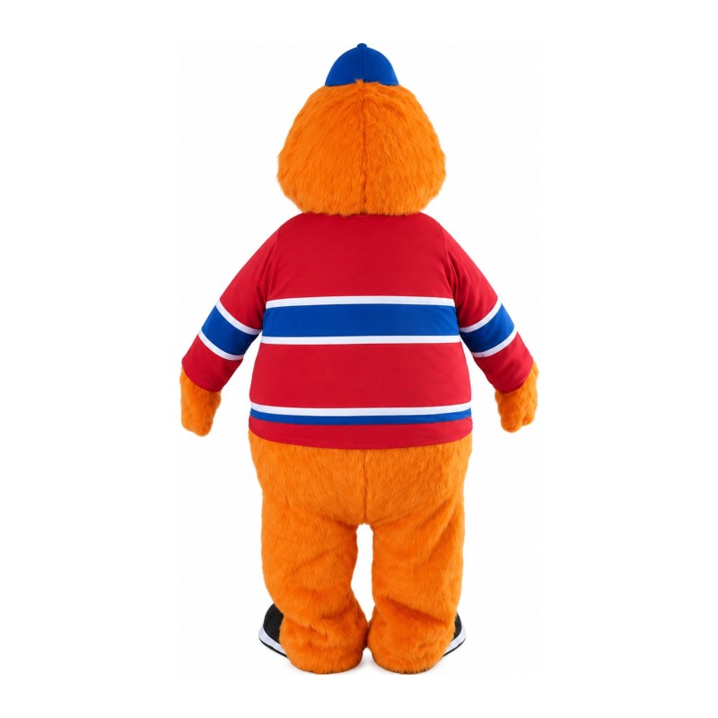 Customized Furry Orange Doll With Sports Shirt Mascot Costume