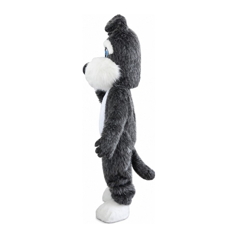 Adult Grey & White Dog Mascot Costume