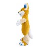 Plush Long Fur Brown & White Dog Mascot Costume