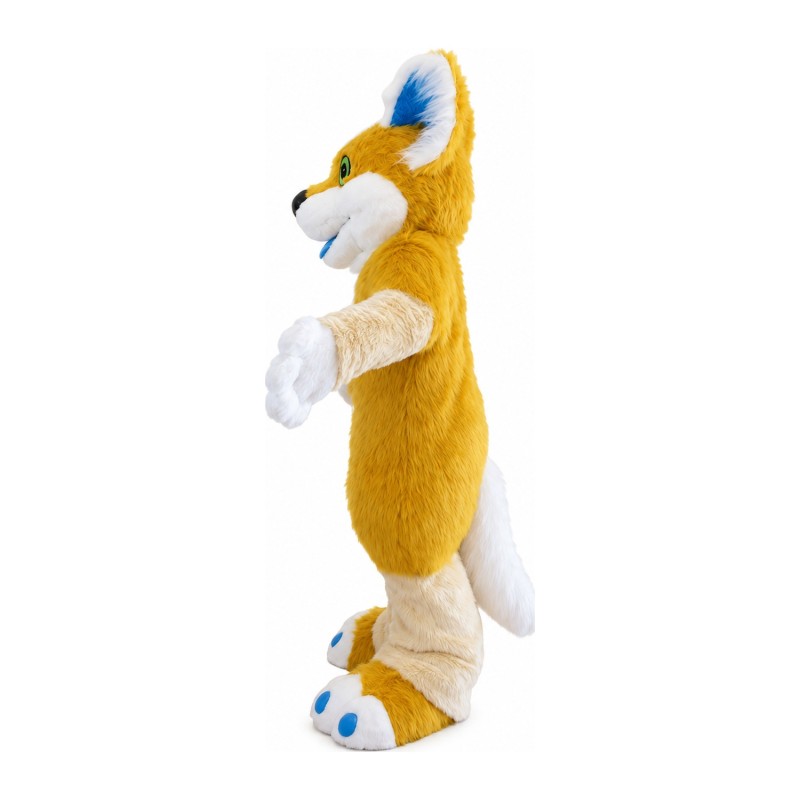 Plush Long Fur Brown & White Dog Mascot Costume