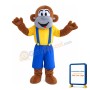 Unisex Naughty Monkey With Blue Rompers Mascot Costume