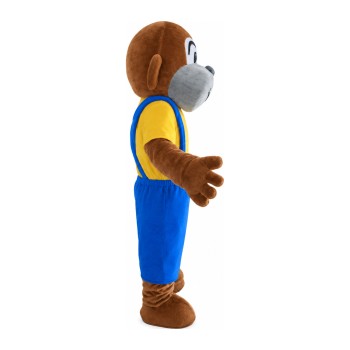Unisex Naughty Monkey With Blue Rompers Mascot Costume