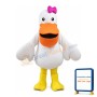 Egret With Pink Bow Mascot Costume