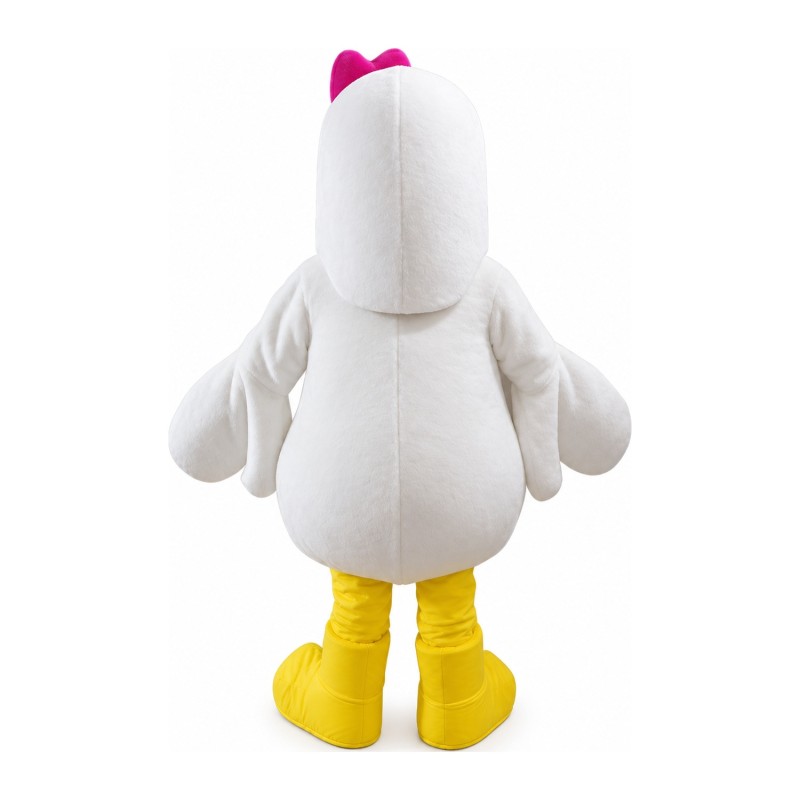 Egret With Pink Bow Mascot Costume