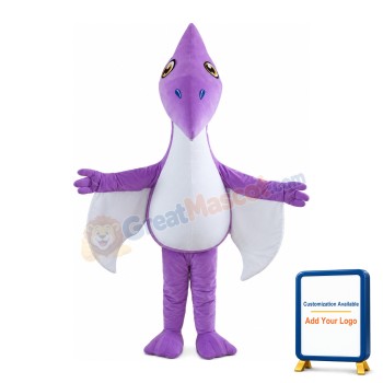 Lively Cartoon Purple Bat Mascot Costume