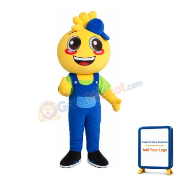 Lovely Sincere Boy And Girl With Suit Mascot Costume