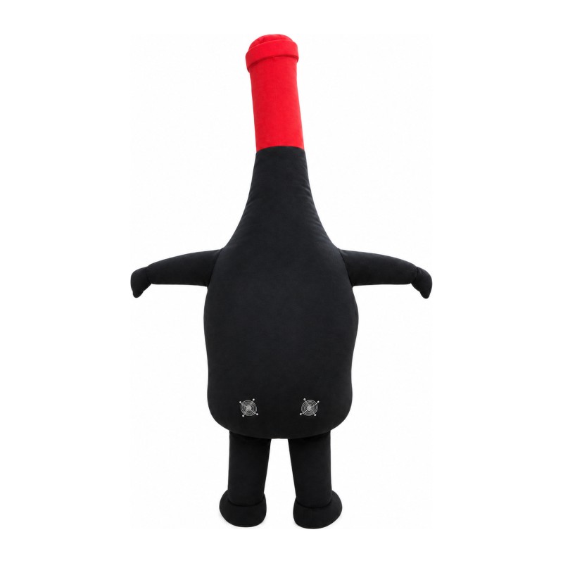 Cartoon Black & Red Inflatable Bottle Mascot Costume