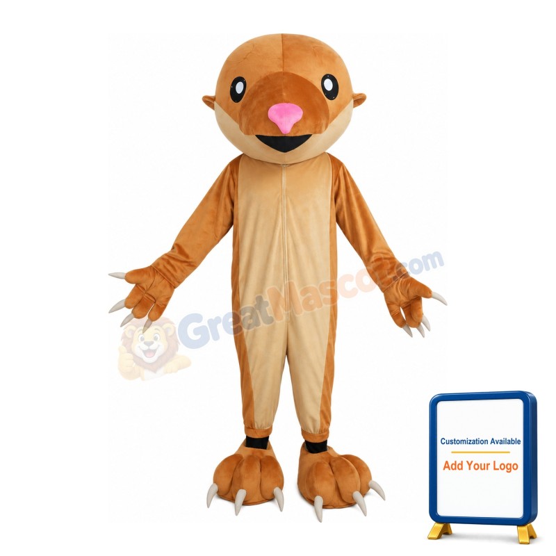 Adorable Cartoon Brown Pangolin Mascot Costume