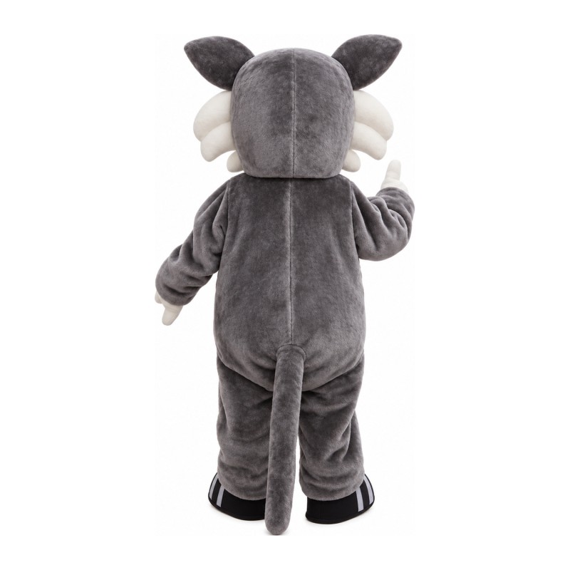 Furry Grey Wolf Mascot Costume