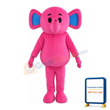 Rose Red Elephant Mascot Costume