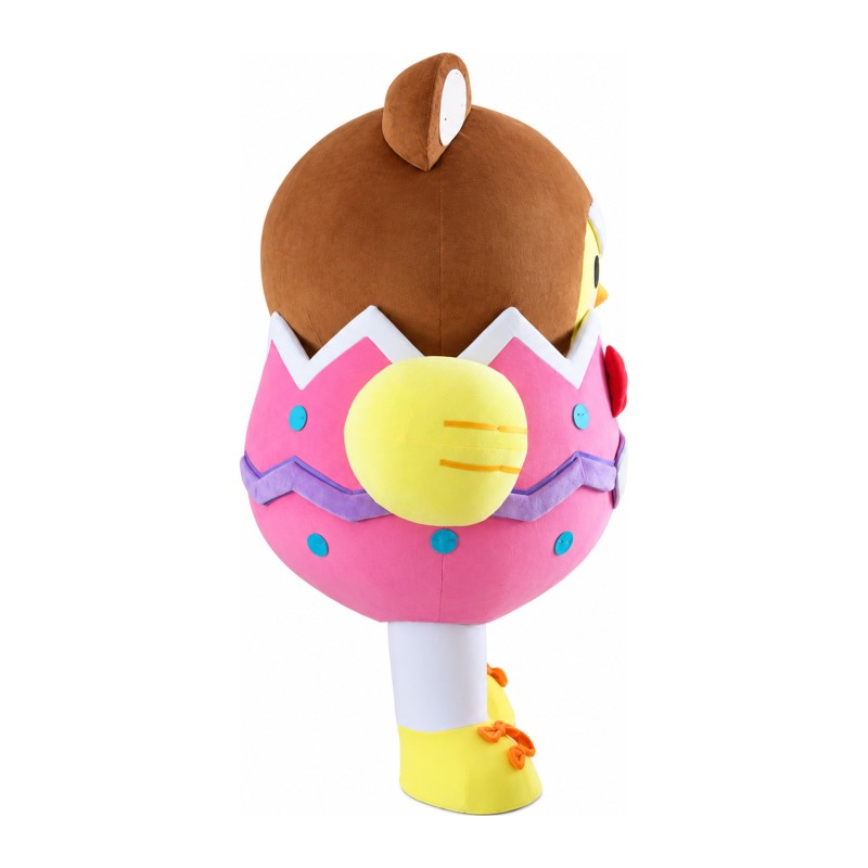 Super Cute Eggshell Chicken With Bear Headgear Mascot Costume