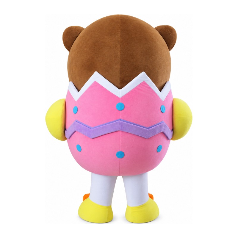 Super Cute Eggshell Chicken With Bear Headgear Mascot Costume