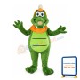Happy Smiling Crocodile With Orange Hat Mascot Costume