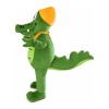Happy Smiling Crocodile With Orange Hat Mascot Costume