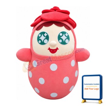 Cartoon Pink Strawberry Tumbler Mascot Costume