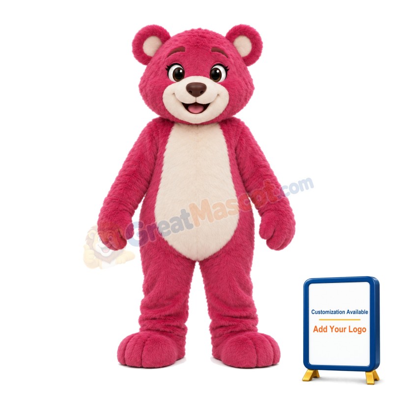 Honest Rose Red Bear Mascot Costume