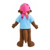Smiling Seal With Blue Shirt And Pink Scarf Mascot Costume