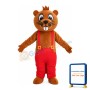 Cartoon Brown Beaver With Red Rompers Mascot Costume