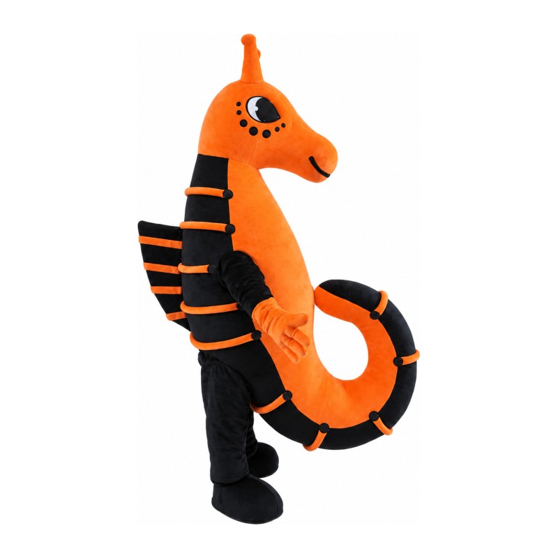 Completed Suit Black & Orange Seahorse Mascot Costume