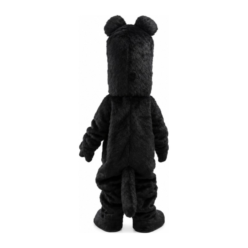 Unisex Furry Black & White Dog Mascot Costume