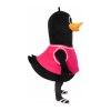 Lively Black Bird With Rose Red Vest Mascot Costume