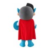 Cartoon Blue Soldier With Red Cloak Mascot Costume