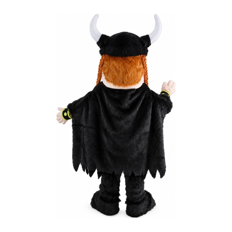 Black Warrior With Cloak Mascot Costume