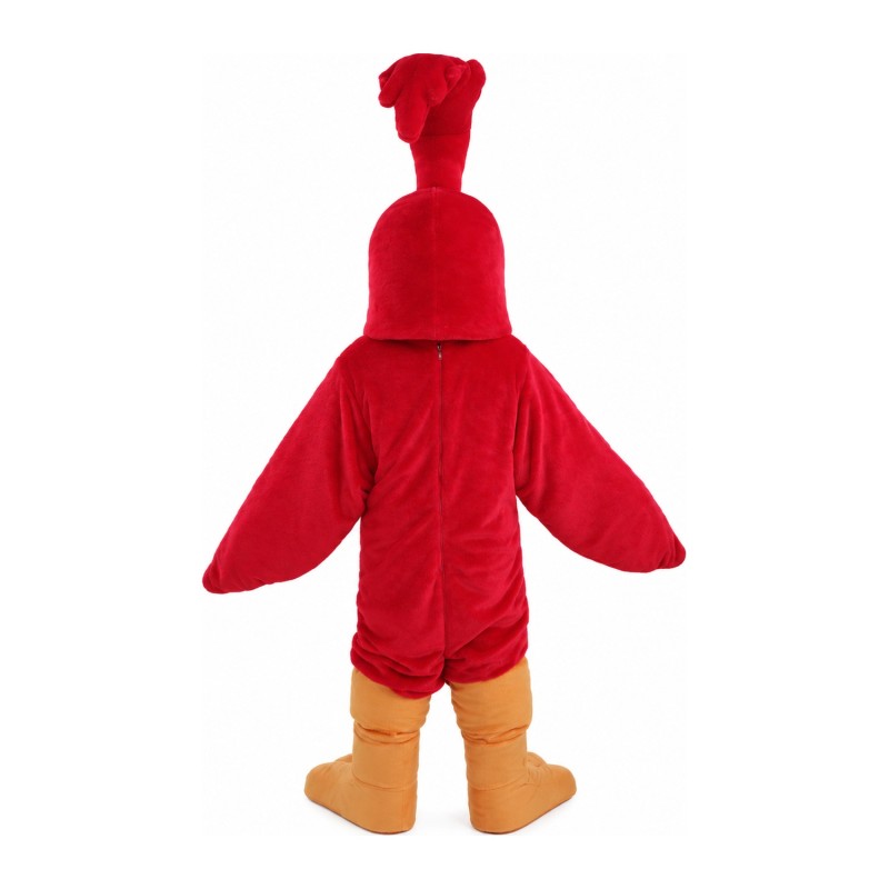Happy Smiling Grey & Red Bird Mascot Costume