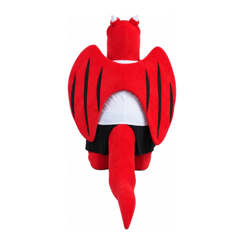 Evil Cartoon Red Dragon With Wings Mascot Costume