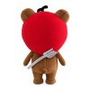 Lovely Brown Bear With Red Apple Headgear Mascot Costume